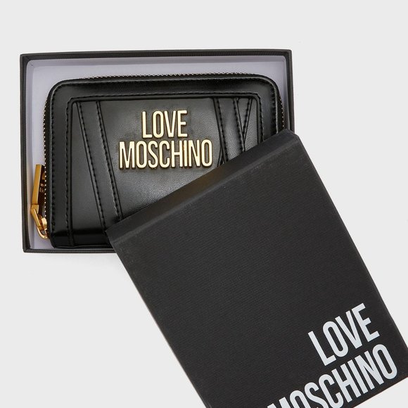 LOVE MOSCHINO - Logo Detail Zip Closure Purse - Picture 2 of 4
